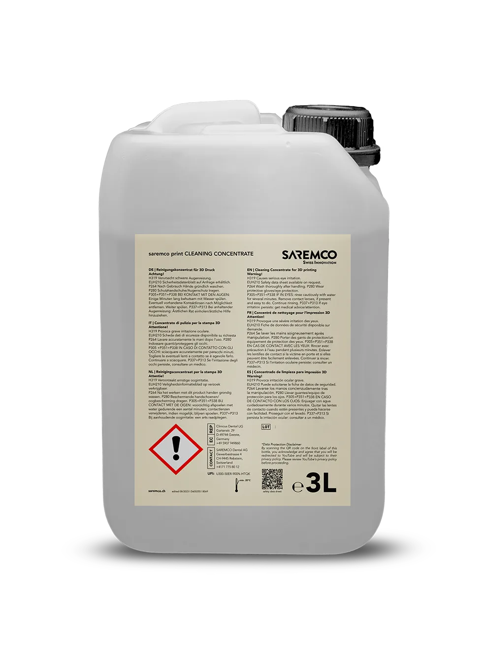 Saremco print cleaning concentrate detergente 3 L